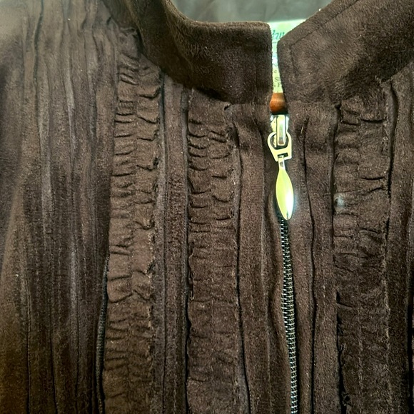 Women’s Brown Microsuede Jacket - Picture 3 of 6